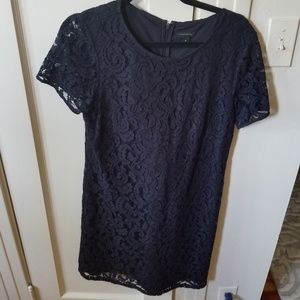 Ann Taylor dark navy lace sheath